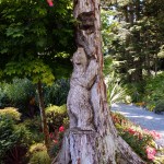 Tree carving at Glacier Gardens